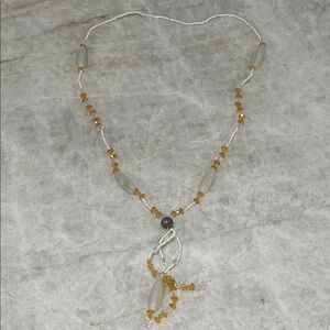 White and Gold Beaded Necklace